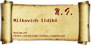Milkovich Ildikó névjegykártya