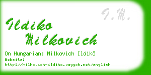 ildiko milkovich business card